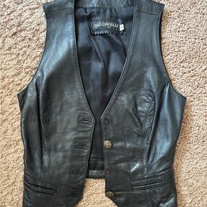 Anna Gabelli Black Leather Vest